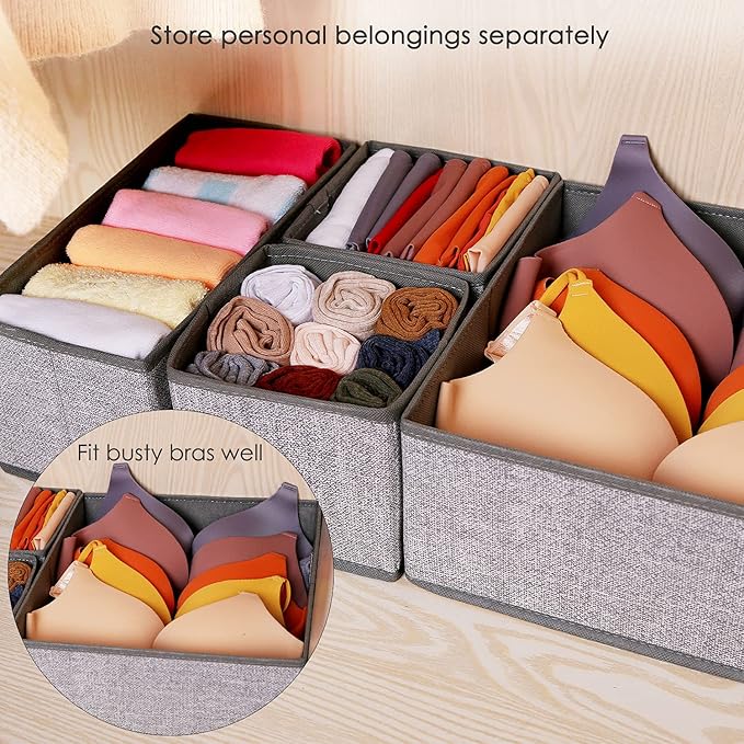 Criusia Foldable Underwear Drawer Organizer, Closet Dividers, Storage Box - Image 5