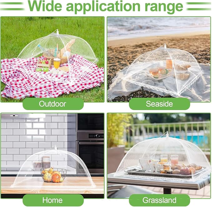 4 Pack Mesh Food Covers 14 inch, Large and Tall Food Covers, Pop-Up Mesh Food - Image 7