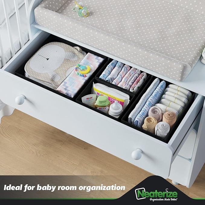 Drawer Organizer Clothes Set of 12 Black - Image 8