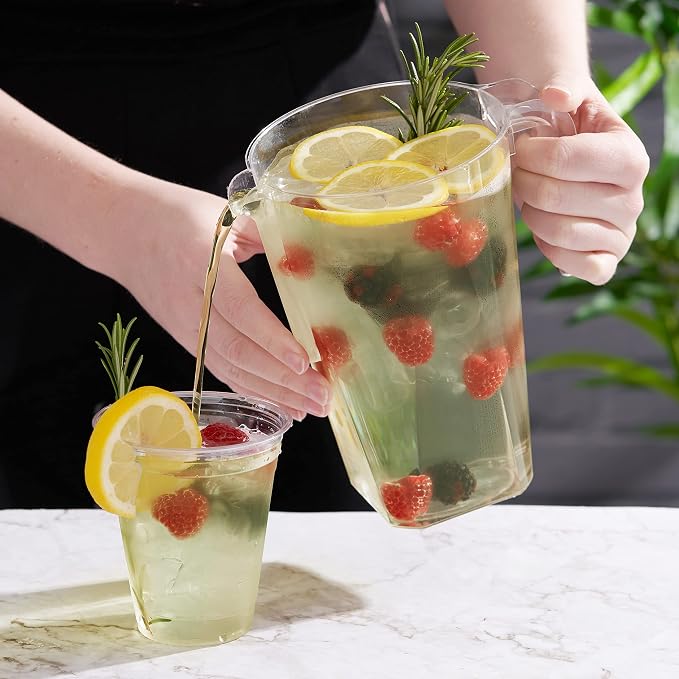 MATANA 6 Pack Clear Water Pitchers - 52 oz Plastic Beer Pitcher - Image 3