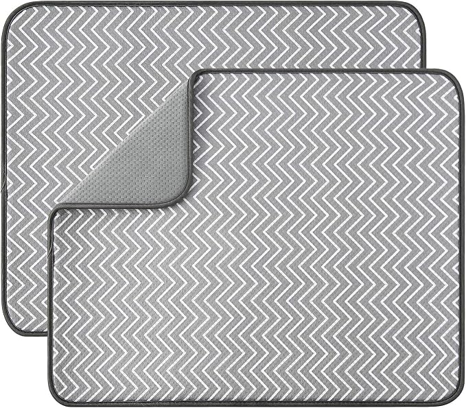 SUBEKYU Dish Drying Mat for Kitchen Counter, Microfiber Absorbent Dishes by SUBEKYU