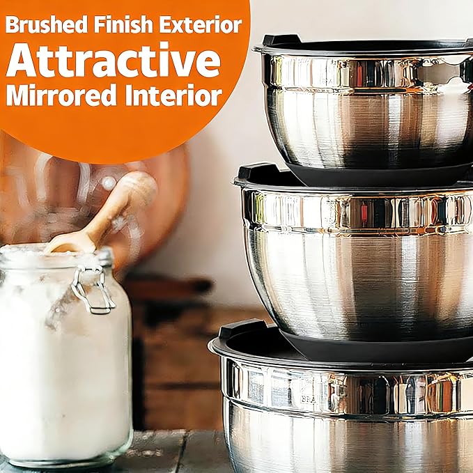Thickened Heavy-Duty 26pcs Stainless Steel Bowl, Mixing Bowl Set - Image 5