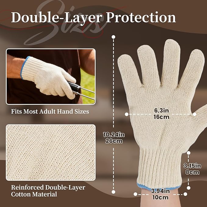 Hovico Heat Resistant Oven Gloves, Ove Glove BBQ Gloves Heat Resistant Cooking - Image 2