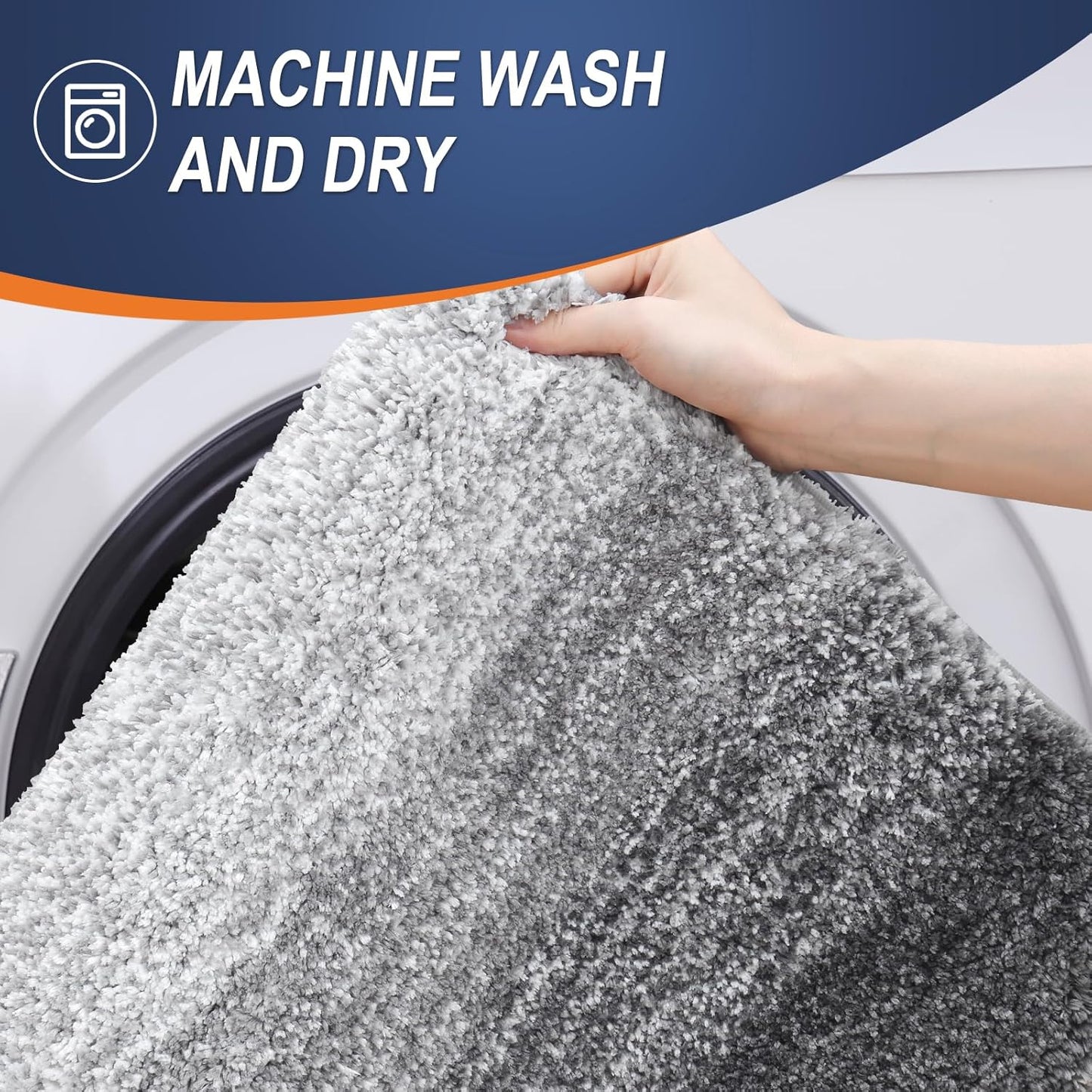 OLANLY Bathroom Rugs Mat 70x46, Extra Soft Absorbent Microfiber Bath Rugs, Rubber Backing, Quick Dry, Machine Washable Bath Mats for Bathroom Floor, Tub and Shower, Home Decor Accessories, Grey