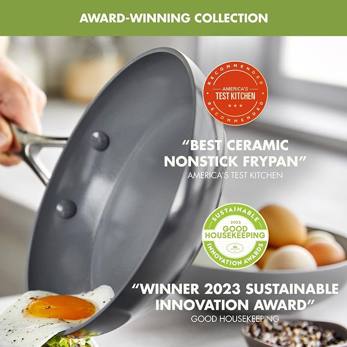GreenPan Valencia Pro Hard Anodized Healthy Ceramic Nonstick 10" and 12" Frying - Image 2