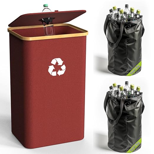 Recycling Bin for Kitchen Indoor Home, Large 100L/ 26 Gallon Recycle Bin by Pakusane