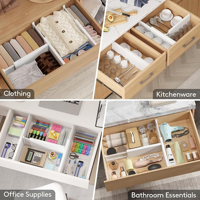 Lifewit 6 Pack 6" High Drawer Dividers 34-56cm/13.5-22" Adjustable Drawer - Image 8