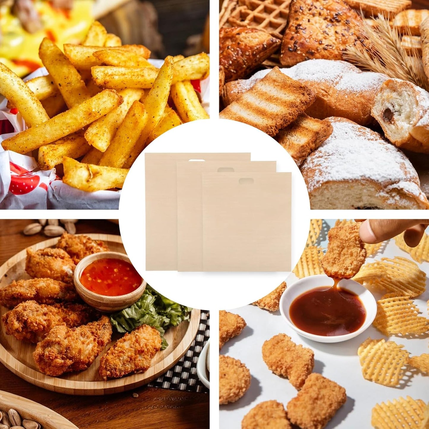 simarro 8-Pack Toast Bags, Reusable Toast Bags, 3 Sizes Heat Resistant Non-Stick Sandwich Toasted Cheese Toasting Bag, Washable Toast Bag for Toasted Sandwiches, Chicken Panini and Toast