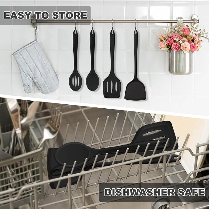 TeamFar Silicone Cooking Utensils Set, 5-Piece Heat Resistant Kitchen Utensils - Image 7