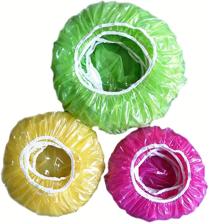 TCOTBE 60 Reusable Elastic Food Bowl Storage Covers, Variety of 3 translucent by TCOTBE