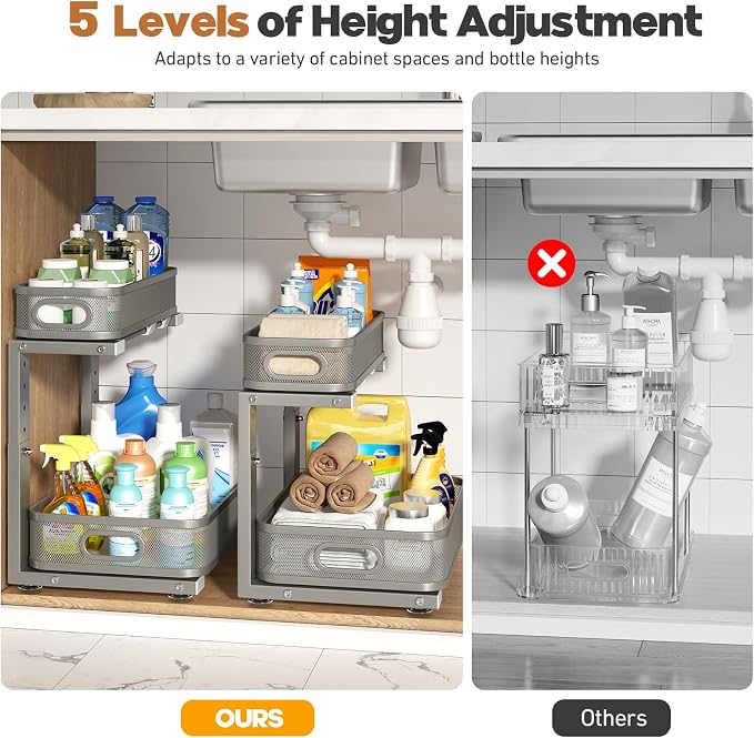 2 Pack 15.7IN-Depth Under Sink Organizer - Image 8