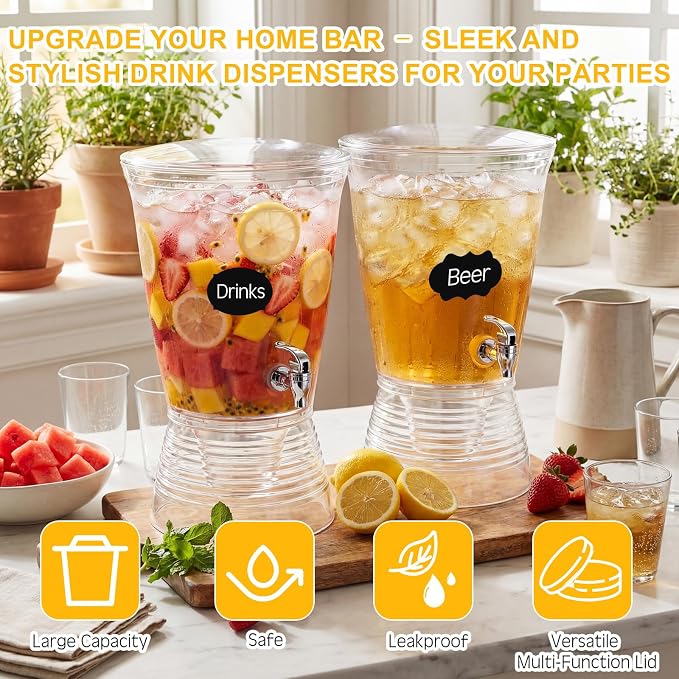 Nuenen 2 Sets of 2.6 Gallon Beverage Dispensers - Image 4