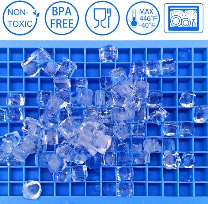 Silicone Ice Cube Tray, 160 Mini Crushed Ice Cube Molds Easy Release Small Ice - Image 4