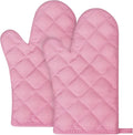 AUAUY Pink Oven Mitts, 1 Pair Kitchen Mittens, 392°F Heat Resistant Oven Gloves by AUAUY