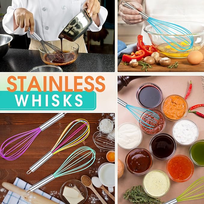 Domensi 16 Pcs 8 Inch Whisks Bulk - Image 4