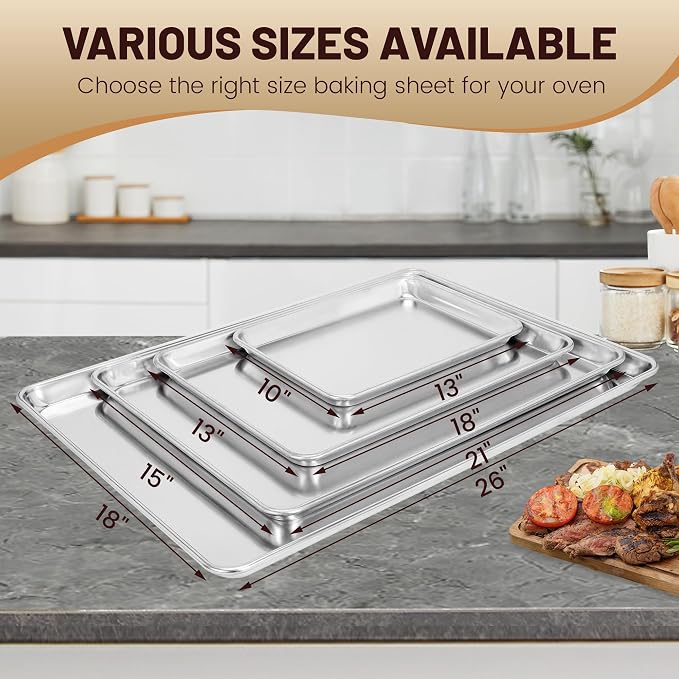 BIEAMA 6 Pack 15" × 21" Baking Sheet Pan Aluminum Commercial cookie sheets - Image 8
