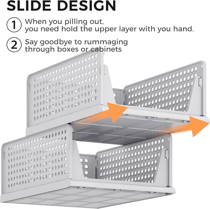 Pinkpum 8 Pack Closet Organizers and Storage Plastic Stackable Storage Bins - Image 8