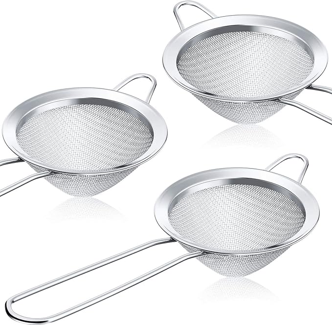Patelai 3 Pieces Tea Strainers Cocktail Strainer Stainless Steel Fine Mesh by Patelai