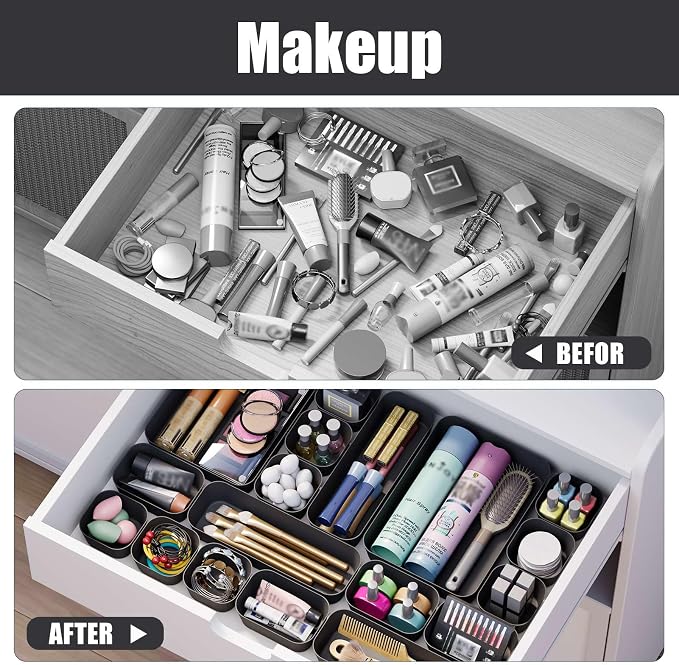 Plastic Drawer Organizers, Bathroom and Vanity Organizer Plastic Tray, Makeup - Image 7
