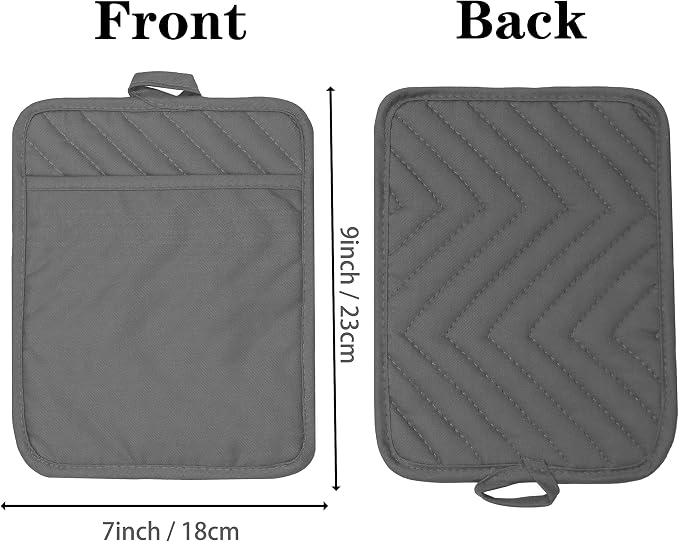 Oven Pot Holder with Pocket Cotton Heat Resistant Coaster Potholder Kitchen Hot - Image 2