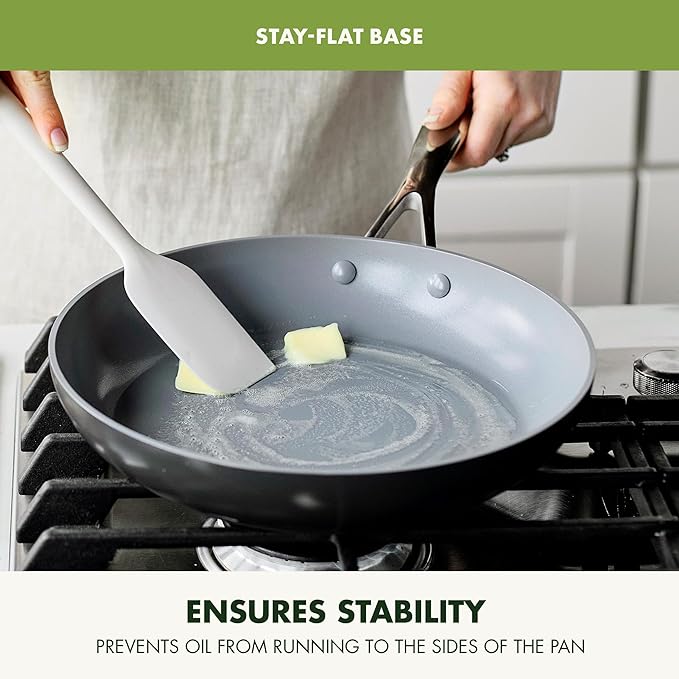 GreenPan Valencia Pro Ceramic Nonstick 8" 9.5" & 11" Fry Pan Skillet Set - Image 8