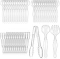 Mwellewm 48Pcs Plastic Serving Utensils Disposable Serving Spoons by Mwellewm