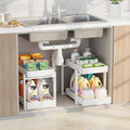APRTAT 2 Pack Under Sink Organizer, Bamboo Wooden 2-Tier Pull-Out Storage by HEALTHYYOU