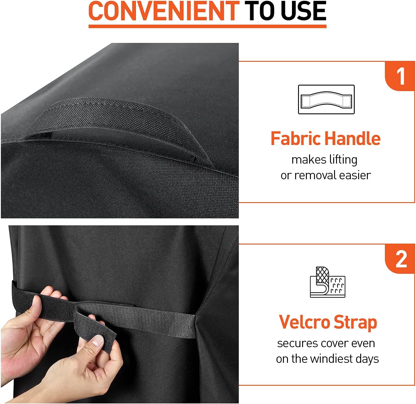 Outdoor Grill Cover 32 Inch, Heavy Duty Waterproof 2 Burner Gas BBQ Small Grill Covers Compatible with Char Broil Weber Brinkmann Holland, Black