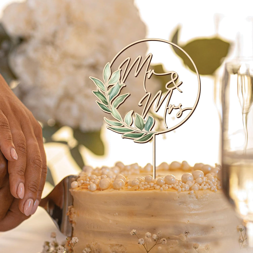 Wooden Wedding Cake Toppers, Wedding Cake Toppers Bride and Groom, Anniversary Mr and Mrs Cake Topper, Cake Decoration