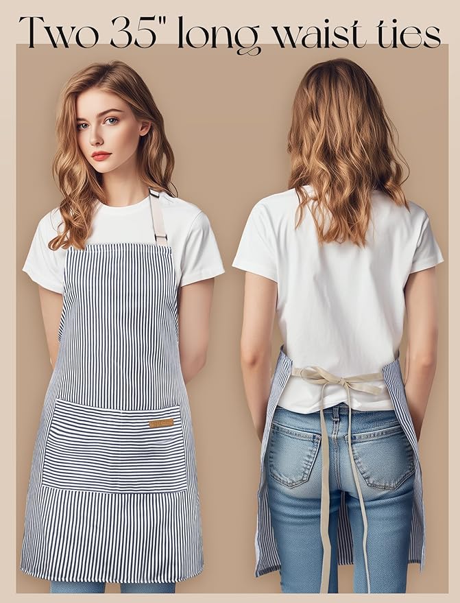 Cardkiss 2 Pack Kitchen Cooking Aprons, Soft Aprons - Image 4