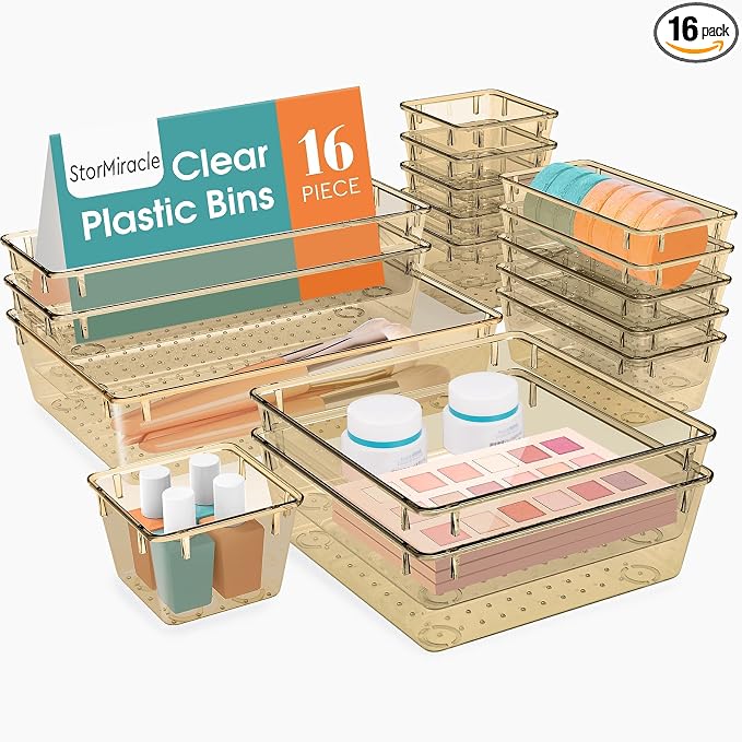 StorMiracle 16 PCS Drawer Organizer Set, 5 Varied Size Bathroom and kitchen by StorMiracle
