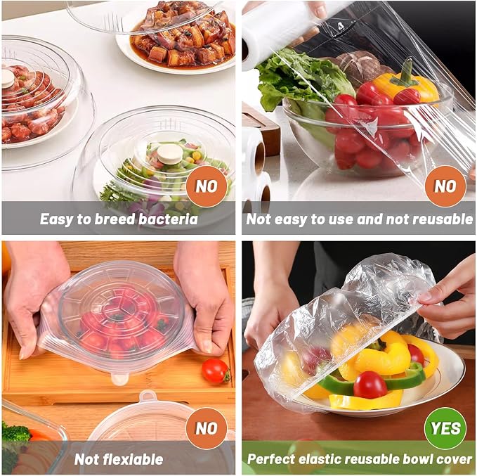 130Pcs Reusable Elastic Food Bowl Storage Covers, Sublaga Bowl Covers, Variety - Image 5