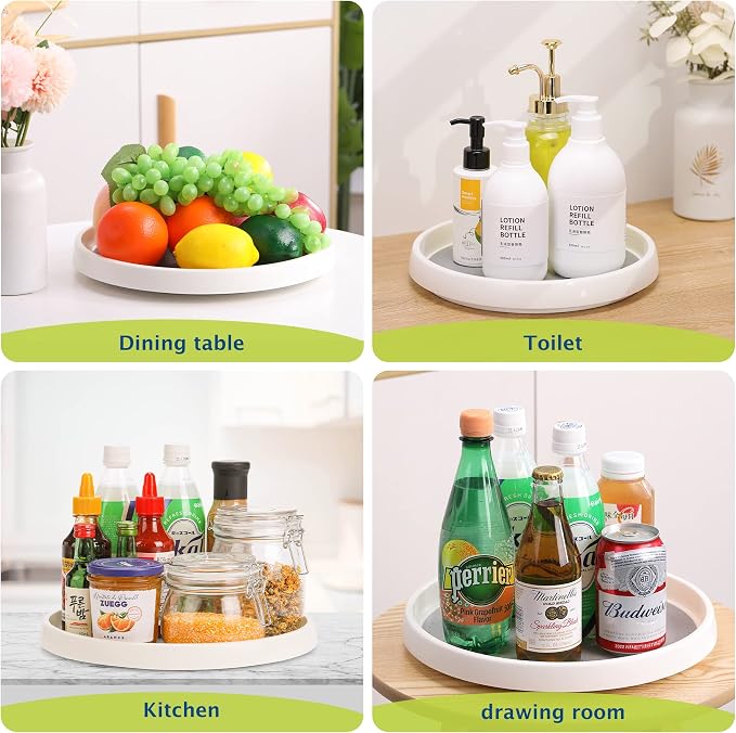 Set of 6, 12 Inch Non-Skid Lazy Susan Turntable, Lazy Susan Organizer - Image 7