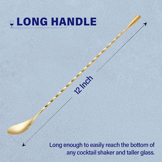 2 Pcs 12 Inches Bar Spoon, Long Handle Mixing Stirrers - Image 2