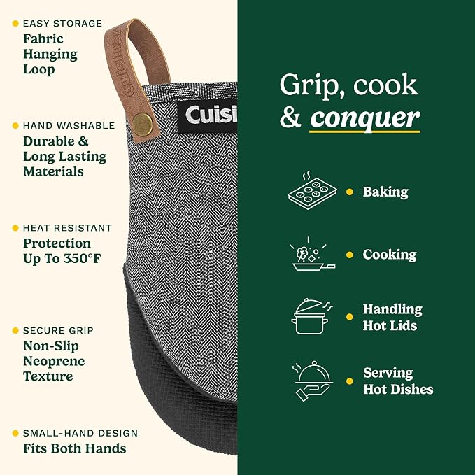 Cuisinart Heritage Mini Oven Mitts – 5.5” x 7” Heat-Resistant Kitchen Mitts - Image 5