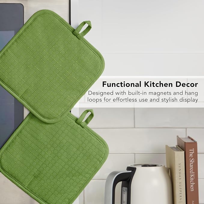 KITCHENAID Gourmet Series Gridlines Pot Holders 2-Pack Set, Heat Resistant up - Image 6