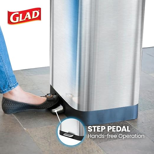 Glad Stainless Steel Step Trash Can - Image 7