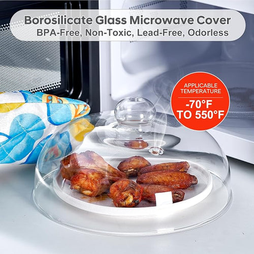 10 Inch Borosilicate Glass Microwave Splatter Cover - Image 2