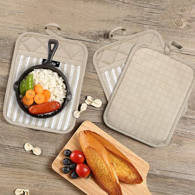 Alselo Silicone Pot Holders Set of 3 Heat Resistant & Non Slip Potholders - Image 7