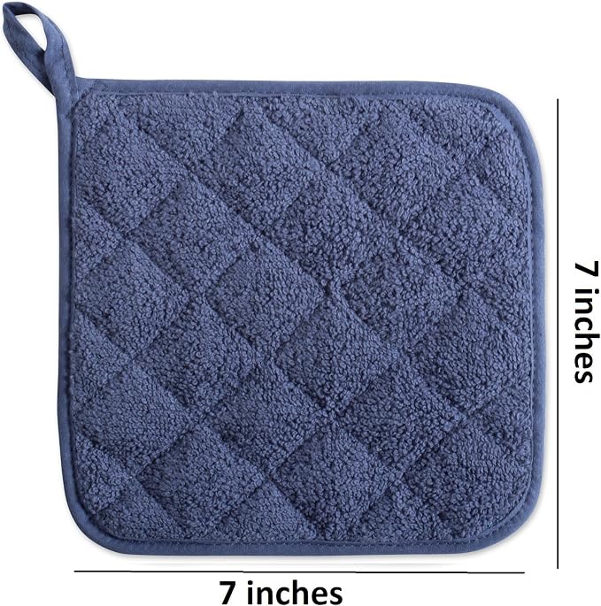 DII Basic Terry Collection Quilted 100% Cotton, French Blue, 3 Piece - Image 2
