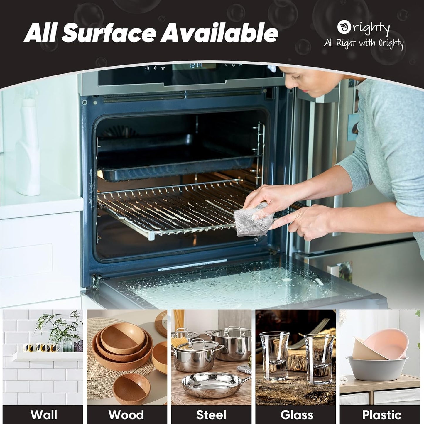 Orighty 24 Pcs Multipurpose Wire Dishwashing Rag, Non-Scratch Wire Dish Cleaning Cloths for Wet and Dry, Reusable Steel Scrubber for Kitchen, Powerful Dishcloth Rag for Cookware, Dish, Stove-7"x8"