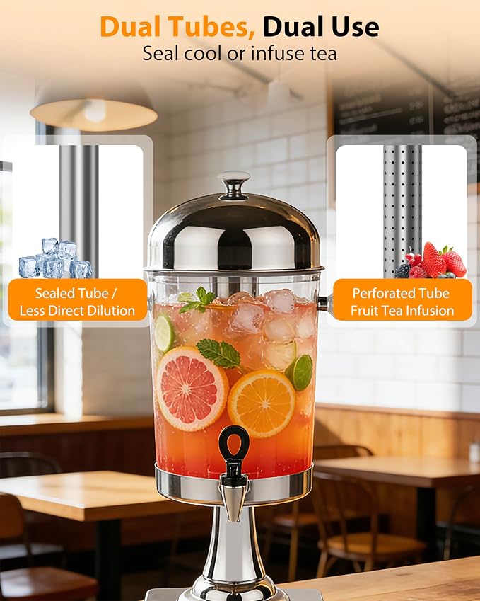 Beverage Dispenser with Stand, 2 Gallon Drink Dispenser - Image 5