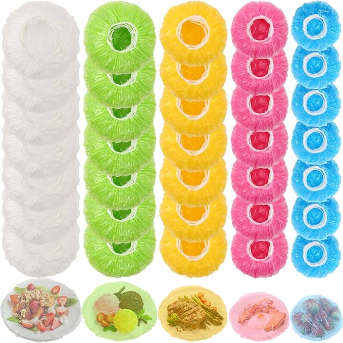 70 Pcs Bowl Covers, 5 Size Plastic Food Covers by Sublaga