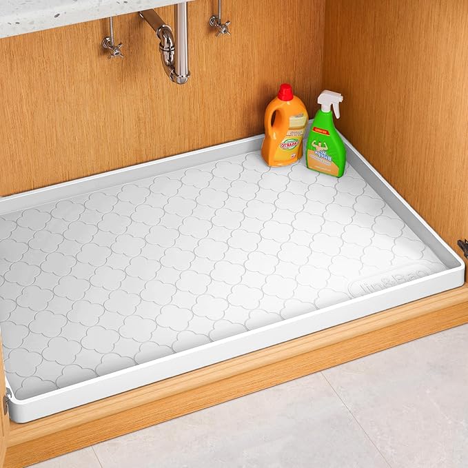 Jin&Bao Waterproof Under Sink Mat 34" x 22", Thick Silicone Mat Cabinet by Jin%26Bao