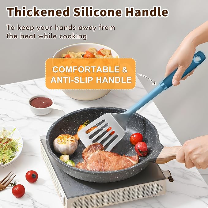 Stainless Steel Spatula, Metal Spatula Slotted Turner, Heavy Duty Sturdy - Image 3