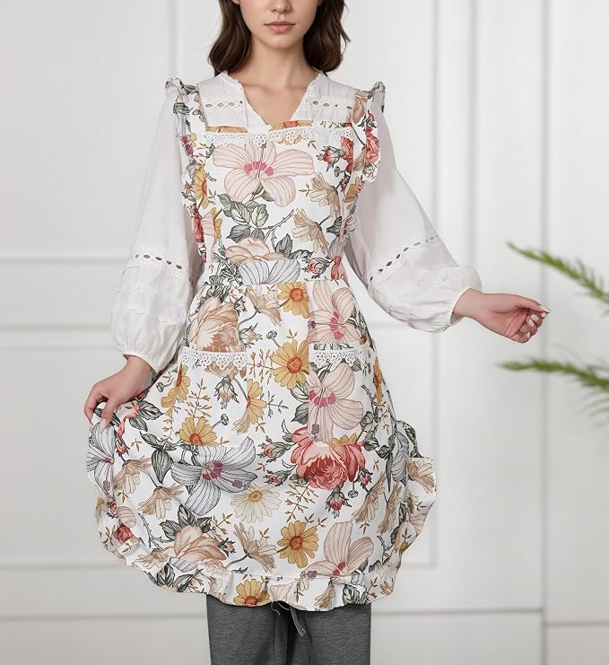 Funny Aprons for Women with Pockets, Kitchen Cooking Grilling Bbq Cute Chef - Image 2