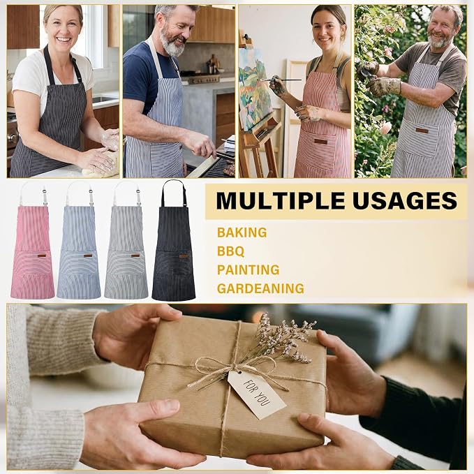 Handepo 4 Pcs Kitchen Aprons - Image 6