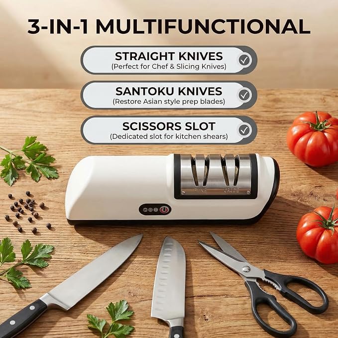 Professional Kitchen Knife Sharpener, Cordless Electric 2-Stage Precision System - Image 3