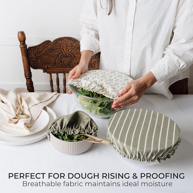 Beautiful Linen Cotton Blend Bowl Covers - Image 3