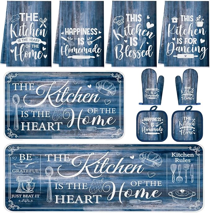 Fourluoo 10 Pcs Farmhouse Kitchen Decor and Accessories Set 4 Kitchen Towels 2 by Fourluoo